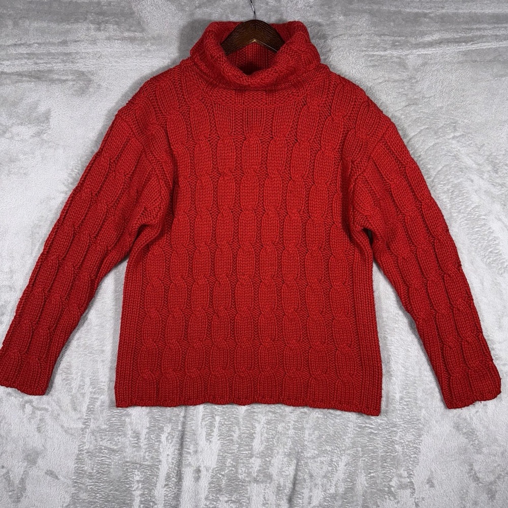 Willi Smith Ribbed Chunky Knit Turtleneck Sweater‎ Pullover Wool Italy Classic